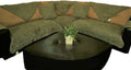 Sage Green Quilted Micro Suede Sofa Cover Pad D991958