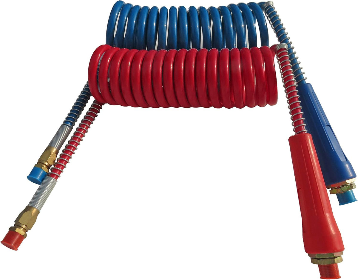 Coiled Air Line Assembly Red & Blue Truck Trailer Set, 15' Length, Pack of 2 R79518