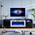 Black 79 inch Fireplace TV Stand with Electric Fireplace Z961004