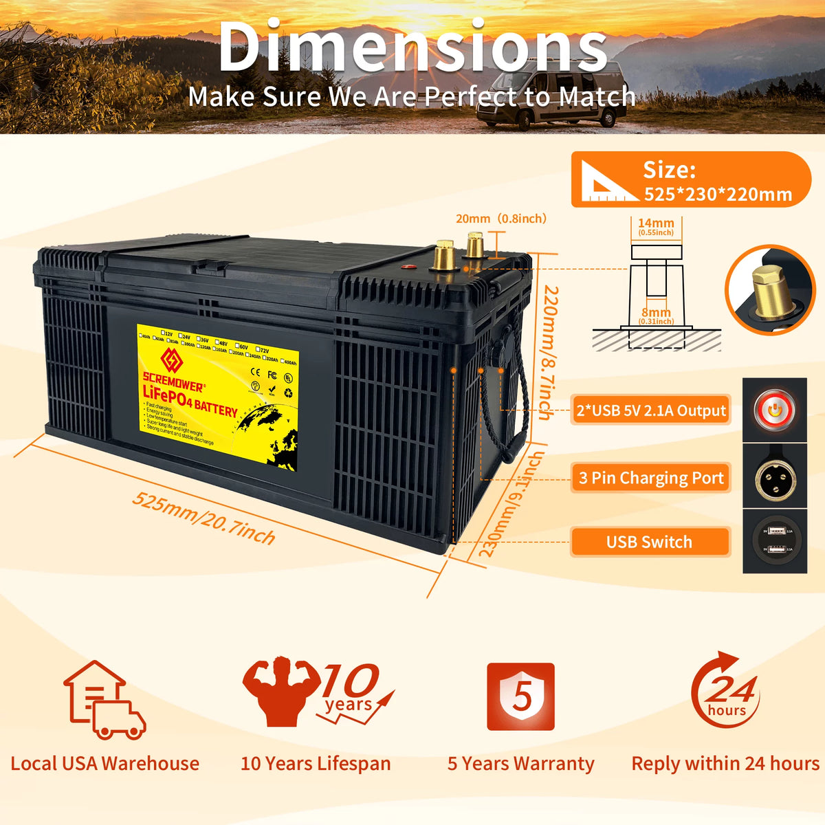 24V 100Ah LiFePO4 Battery with 100A BMS K6691