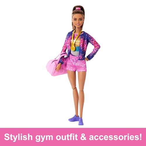 Blonde Gymnast Fashion Doll Playset with Balance Beam W792