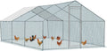 20 x 10 ft Metal Chicken Coop with Waterproof Cover H42775