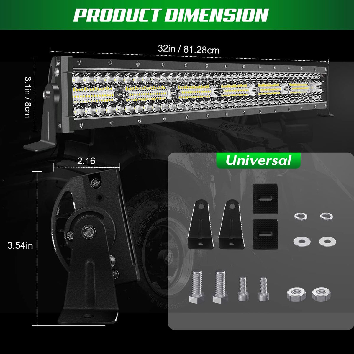 52 inch Triple Row LED Light Bar 6000K T65021