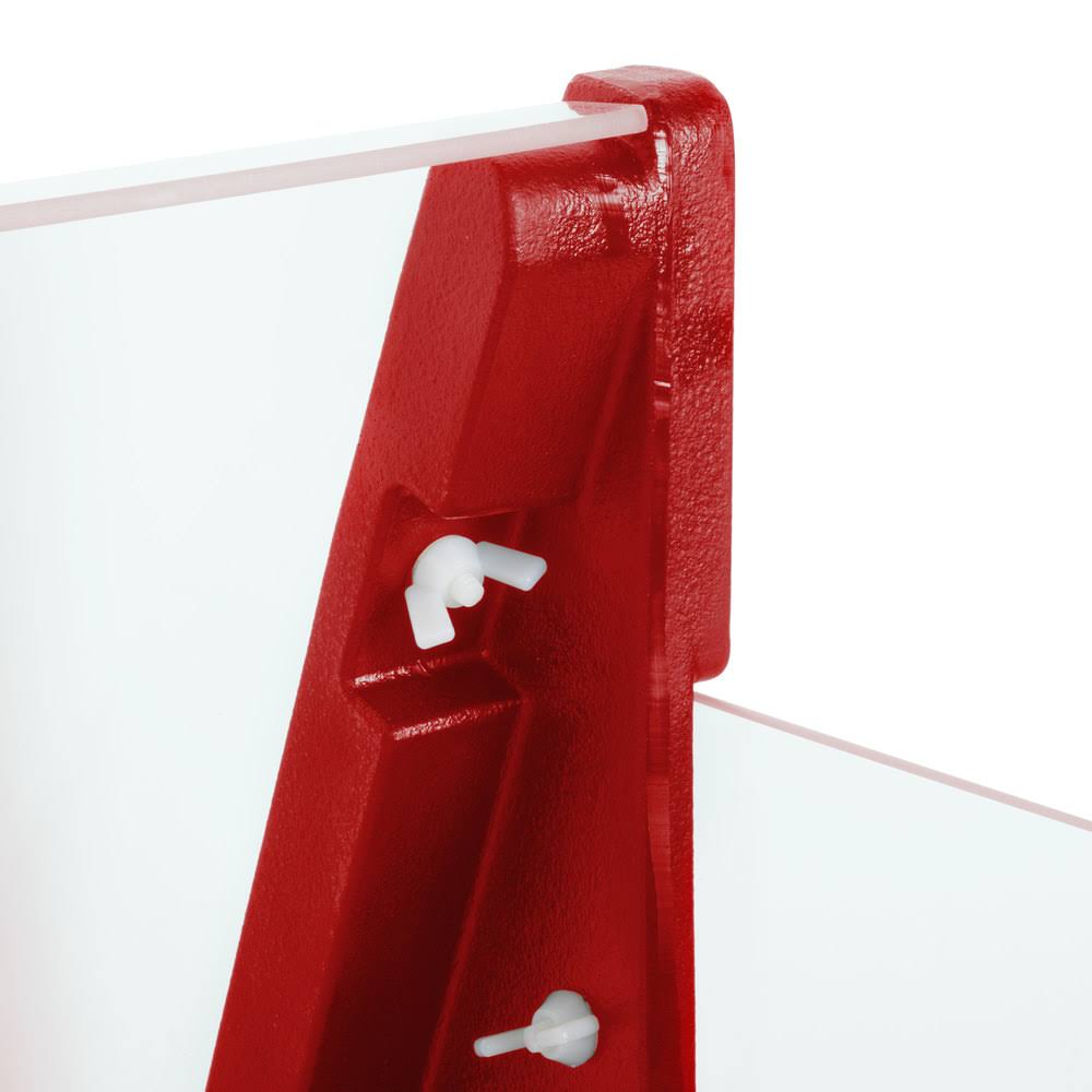 4& Red Free-Standing Sneeze Guard X400701