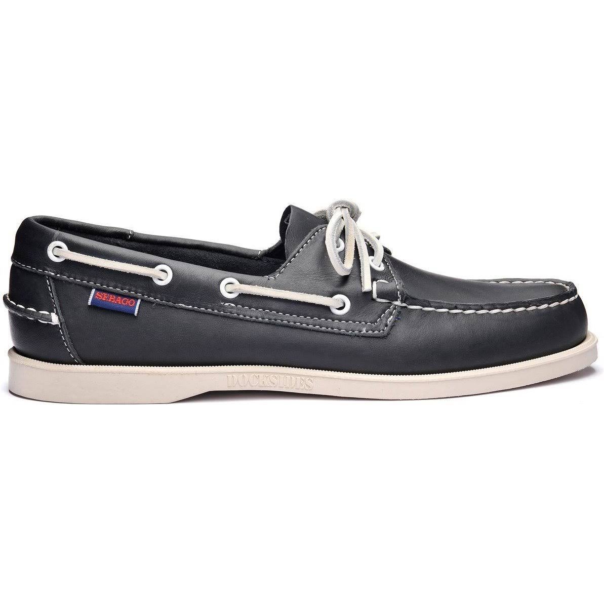 Blue Navy Leather Boat Shoes Q79729
