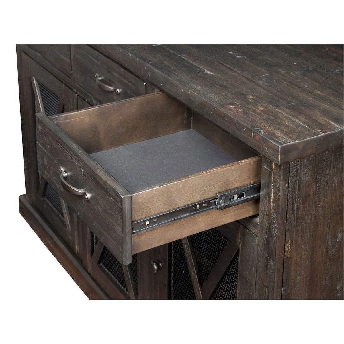 Contemporary Wood Dining Sideboard in Salvaged Gray R105058