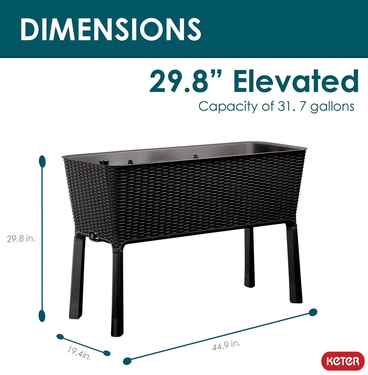 Raised Garden Bed with Self-Watering and Drainage System Z97242