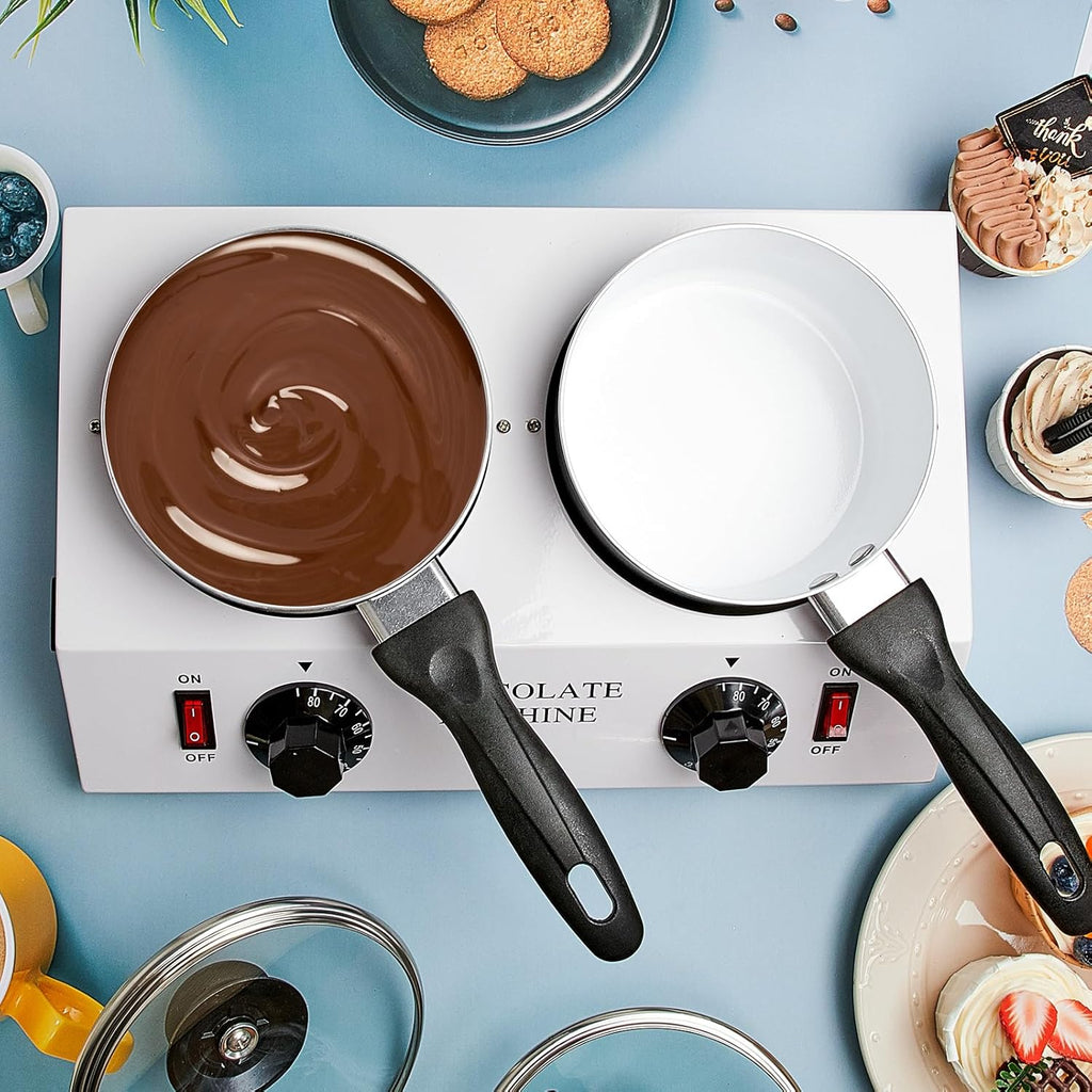 Chocolate Boiler Pot Electric Heating Chocolate Melting Tempering Machine with 1 Silicone Spatula Aluminum Boiler Y75368
