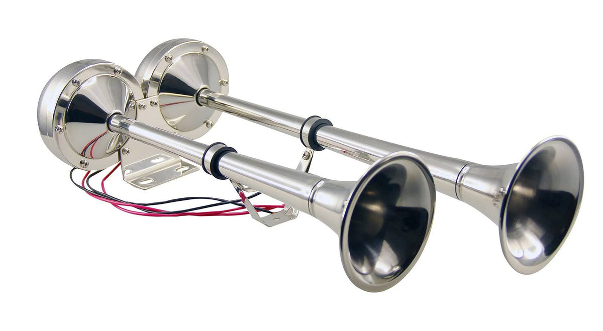 Stainless Steel Dual Trumpet Horn 12V R878
