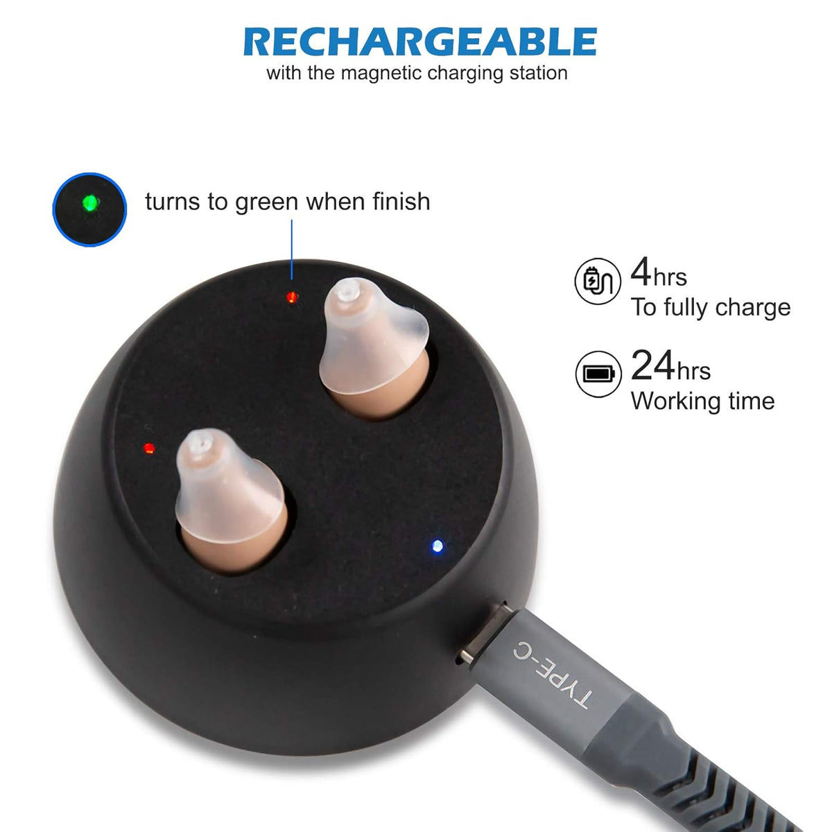 Rechargeable Hearing Amplifier Pair A172