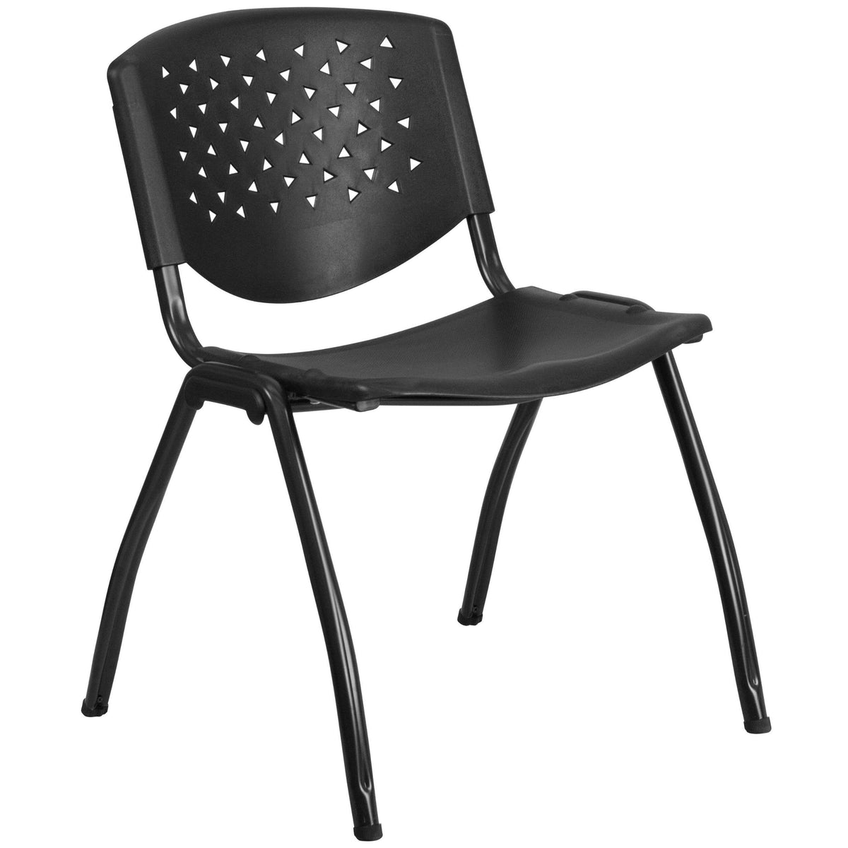 Navy Plastic Stack Chair with Titanium Frame P92144
