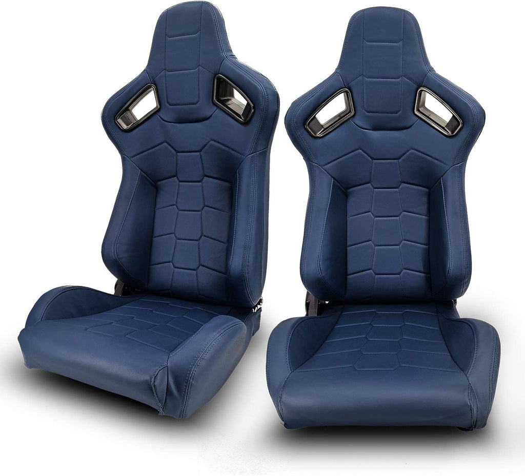 1 Pair Black PVC Racing Bucket Seats Q98992
