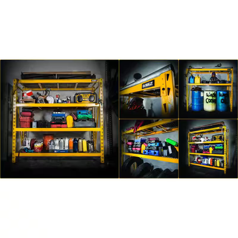 Yellow 4-Tier Steel Storage Shelving Unit Q2550