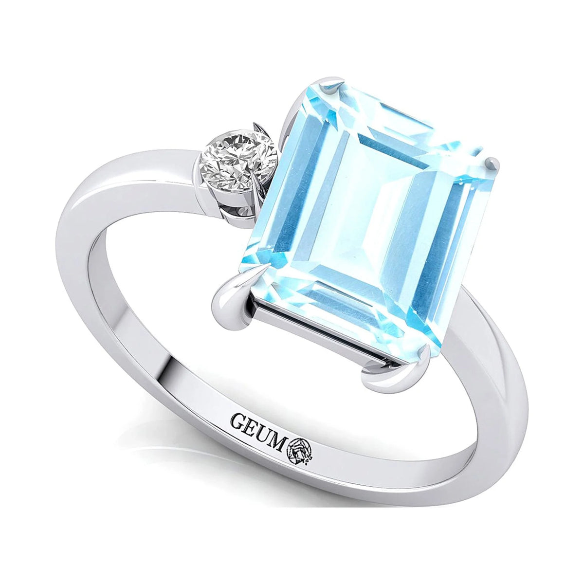 Aquamarine Diamond 14k Solid Gold Ring W23520