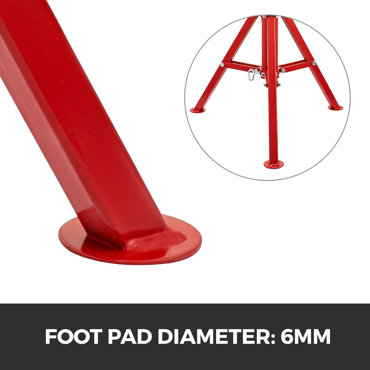 V Head Pipe Stand, Adjustable Height 24-42, 2500 lb. Load Capacity, Carbon Steel Q966