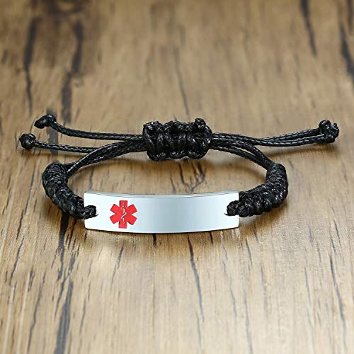 Braided Rope Medical Alert ID Bracelet S55829