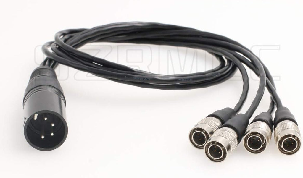 XLR 4 Pin Male to 4 Split Hirose 4 Pin Male Power Cable L684