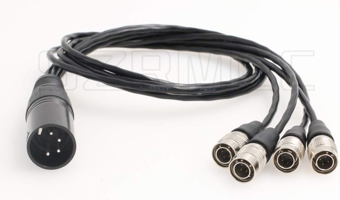 XLR 4 Pin Male to 4 Split Hirose 4 Pin Male Power Cable L684