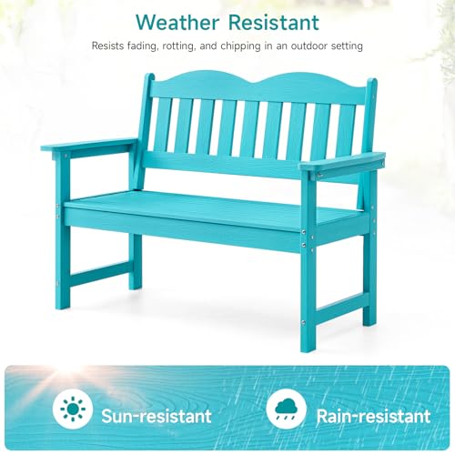 2-Person Poly Lumber Outdoor Bench with 800 lbs Weight Capacity Y452