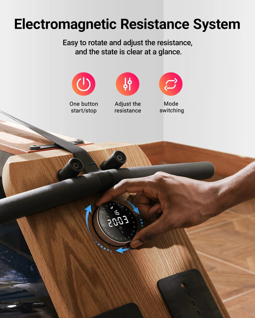 Foldable Solid Wood Rowing Machine C501