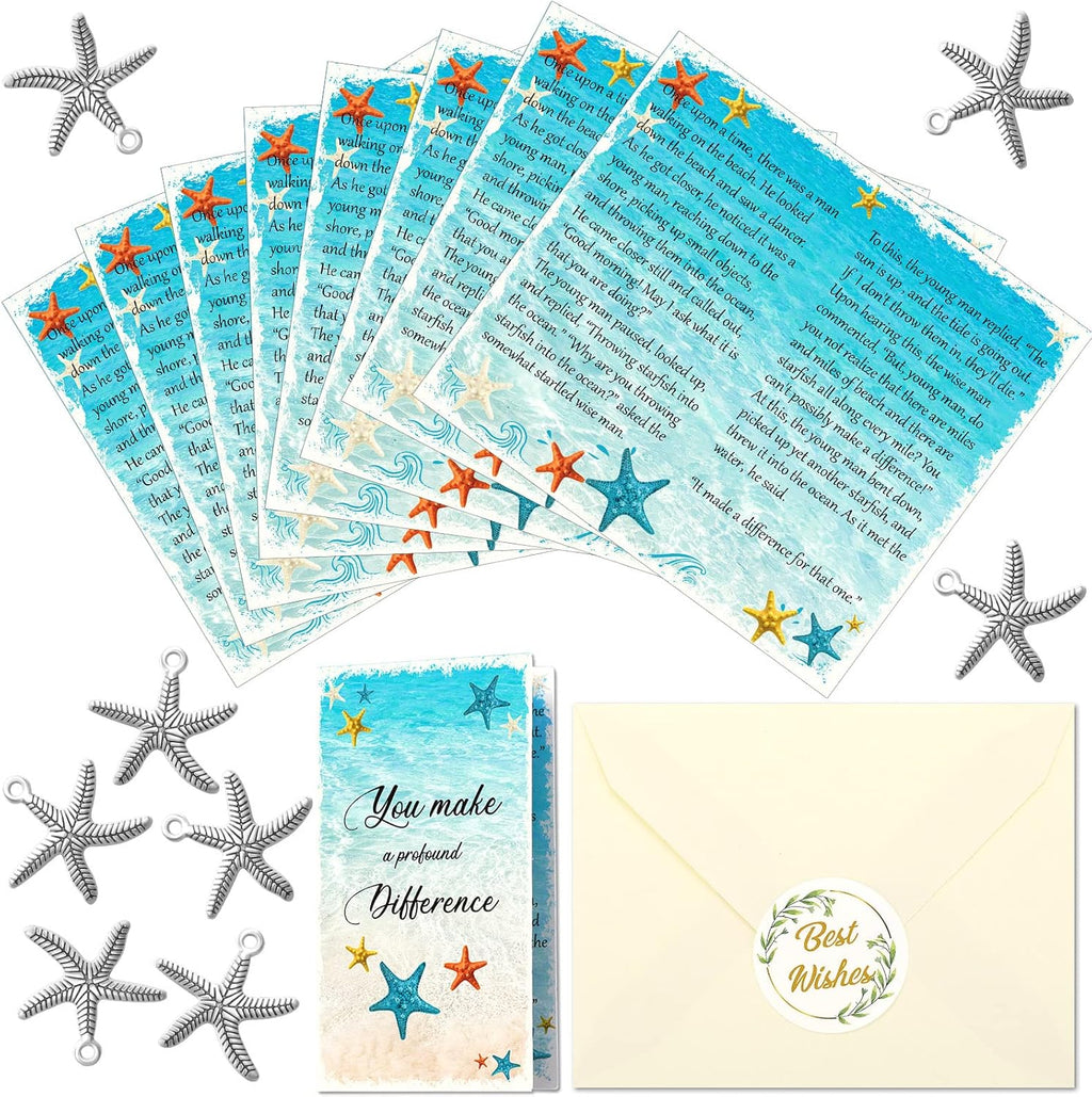 122 Pieces Starfish Notecards with Envelopes and Beads Pack of 2 S6012