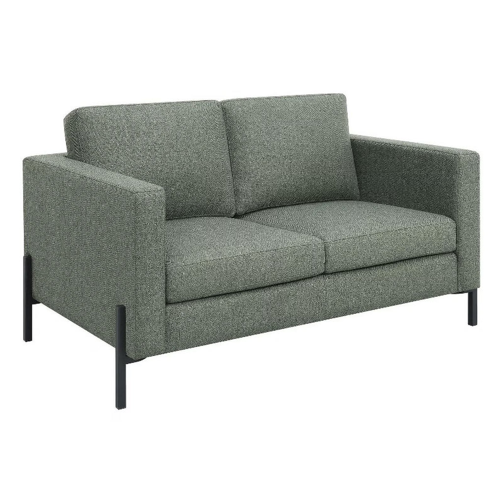 Sage Upholstered Fabric Loveseat with Track Arms R14523
