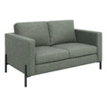 Sage Upholstered Fabric Loveseat with Track Arms R14523