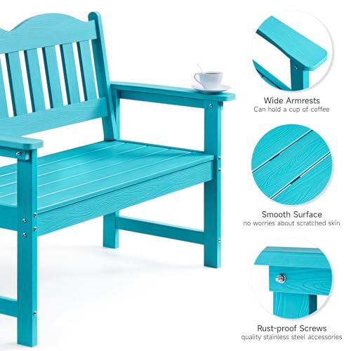 2-Person Poly Lumber Outdoor Bench with 800 lbs Weight Capacity Y452