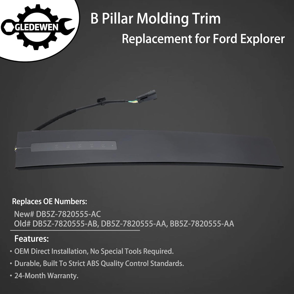 B Pillar Molding Trim with Door Entry Keypad, Driver Front Left Outer LH Side B370354