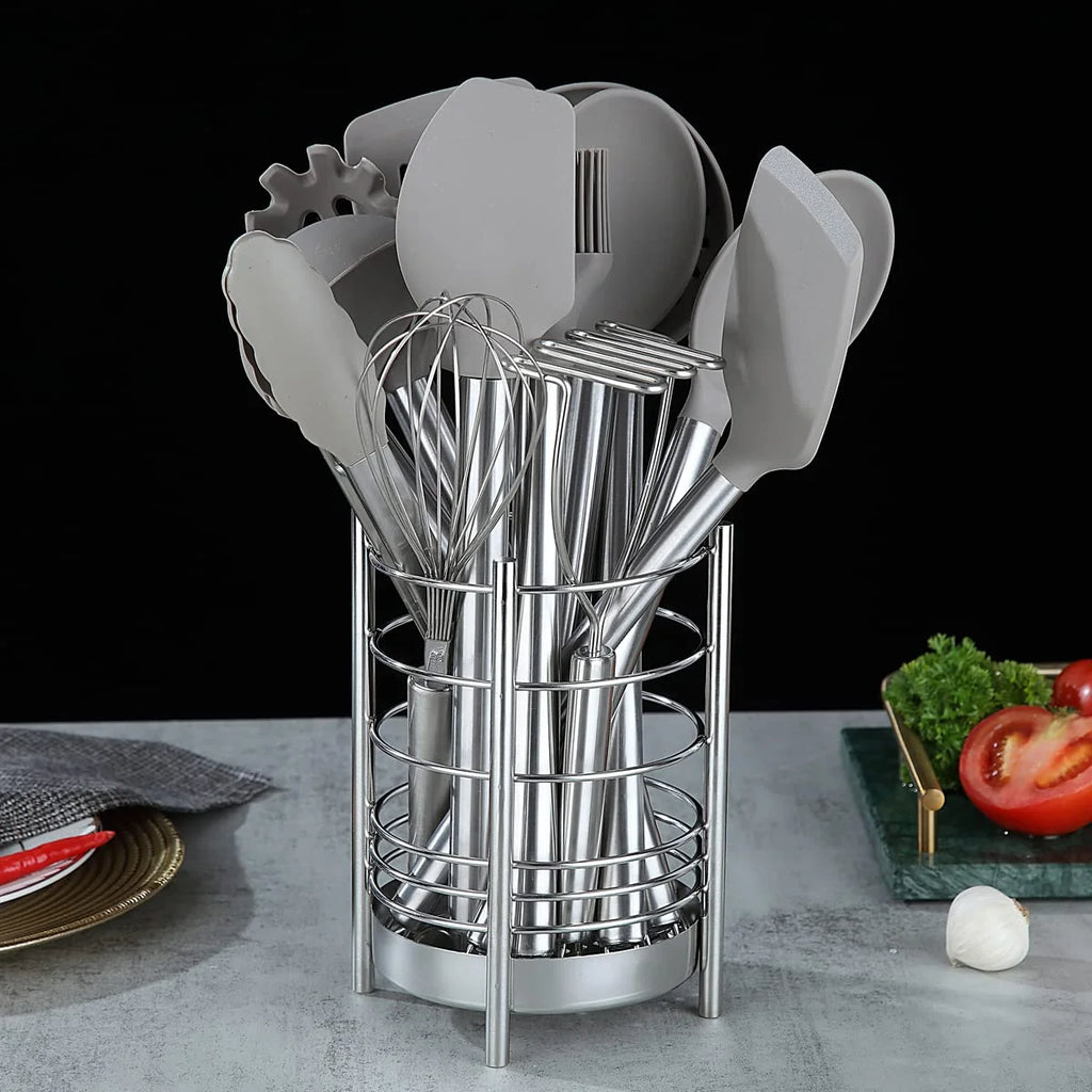 38 Pieces Silicone Kitchen Utensils Set With Stainless Steel Utensil Holder N7235
