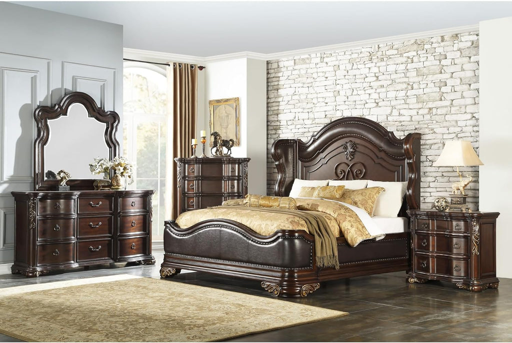 Cherry Finish Nightstand of 3 Drawers B55825