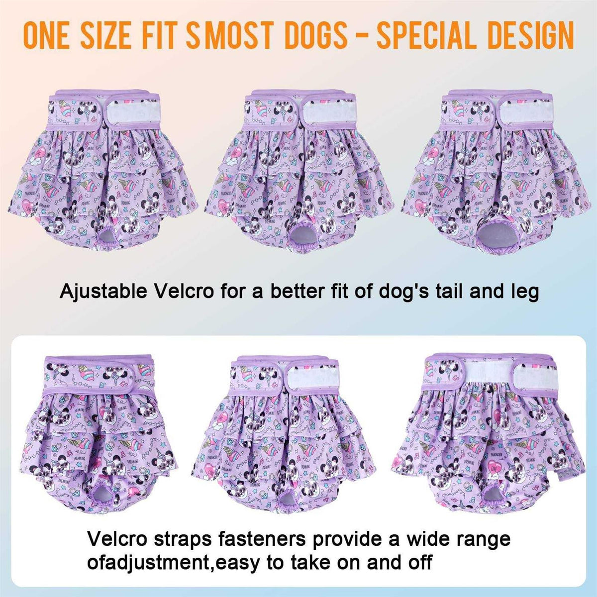 Washable Dog Diapers Female 3 Pack Reusable Puppy Diapers Z8951