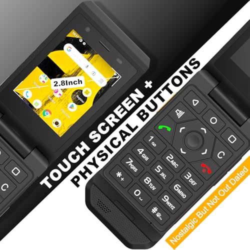 S22 Smart Flip Phone Unlocked 16GB 2.8 Touchscreen Rugged Cell Phone Android 11 IP68 Water Resistant 4G LTE GSM J2152