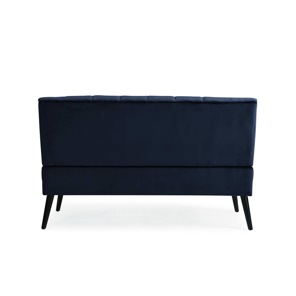 Navy Blue Velvet Armless Loveseat A677