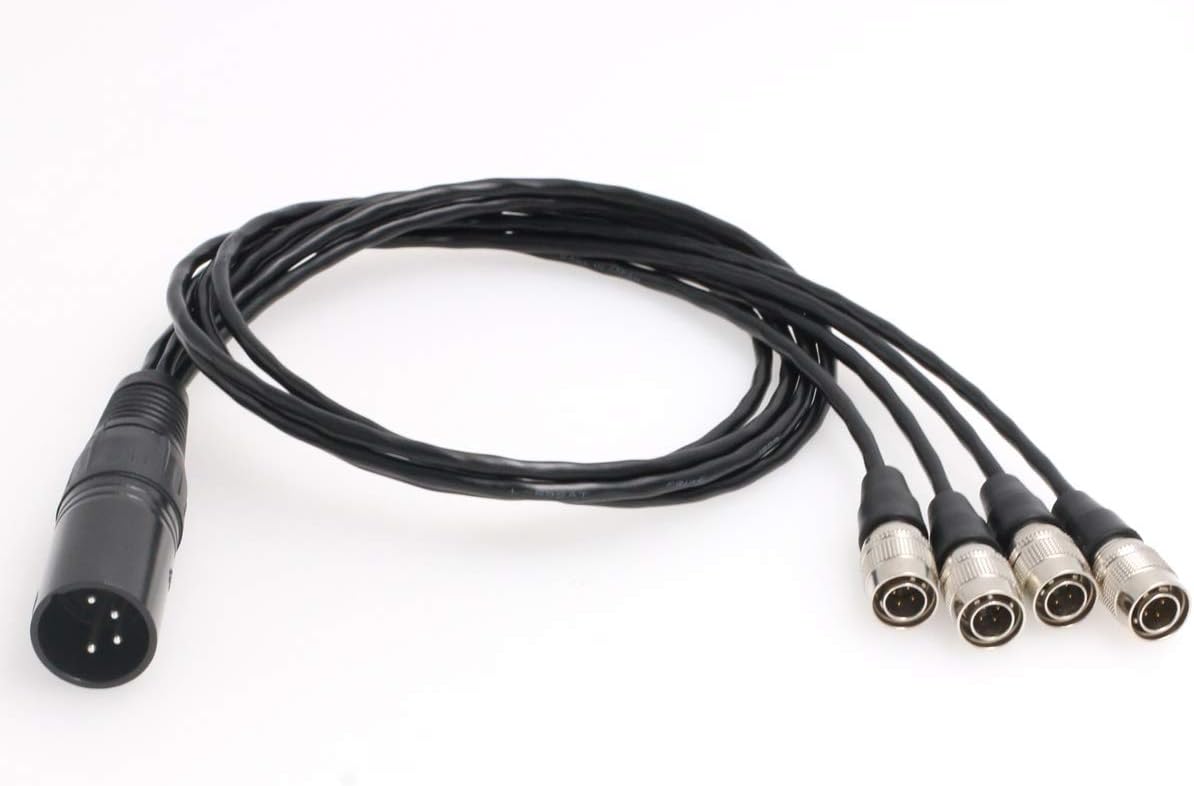 XLR 4 Pin Male to 4 Split Hirose 4 Pin Male Power Cable L684