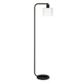 Black and White Floor Lamp with Milk Glass Shade O59648