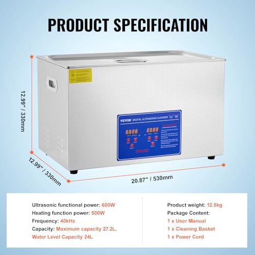 30L Industrial Ultrasonic Cleaner with Digital Timer Heater 40kHz 1100W K94359