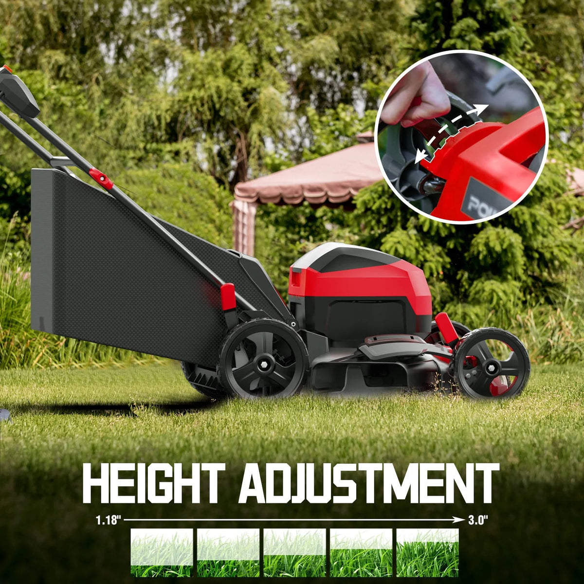 40V 17-inch Cordless Brushless Electric Push Lawn Mower W4015