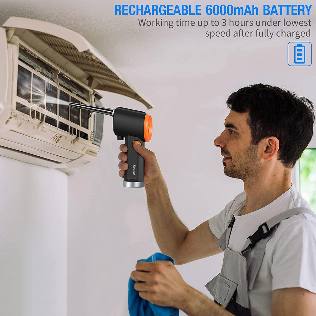 Cordless Air Duster, 41000 RPM, 6000mAh Rechargeable Battery G958439