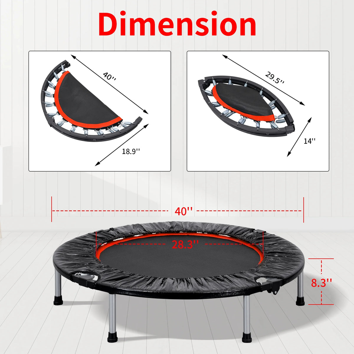 40 Mini Trampoline with Adjustable Foam Handle D40389