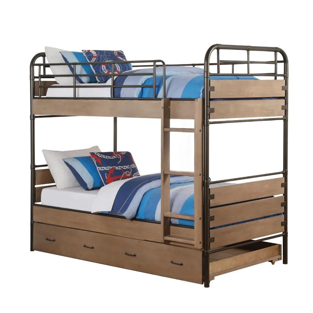 Twin Bunk Bed with Trundle D761