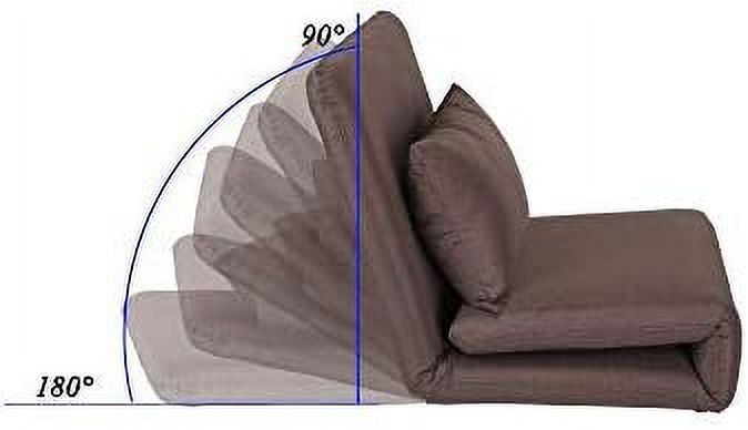 Linen Chair Beige 5-Position Adjustable Sofa V6098