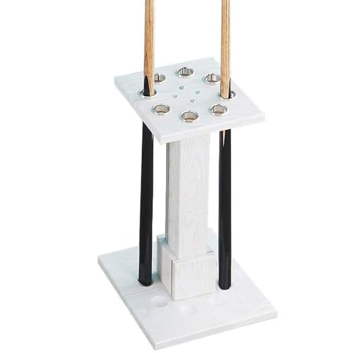 Freestanding Wooden Pool Cue Rack 8 Cue Capacity White T7875