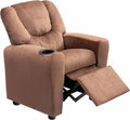 Brown Microfiber Toddler Recliner with Footrest D716