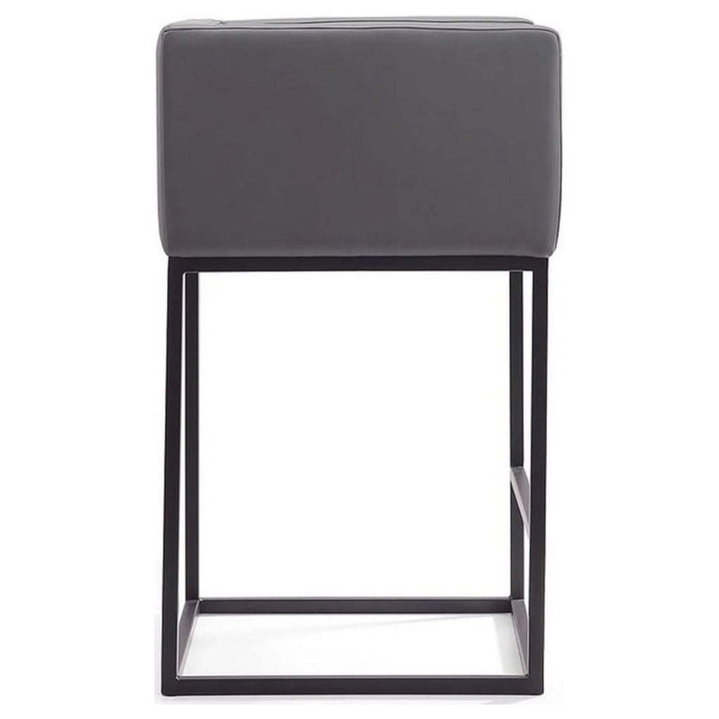 Faux Leather Counter Stool in Gray Q109