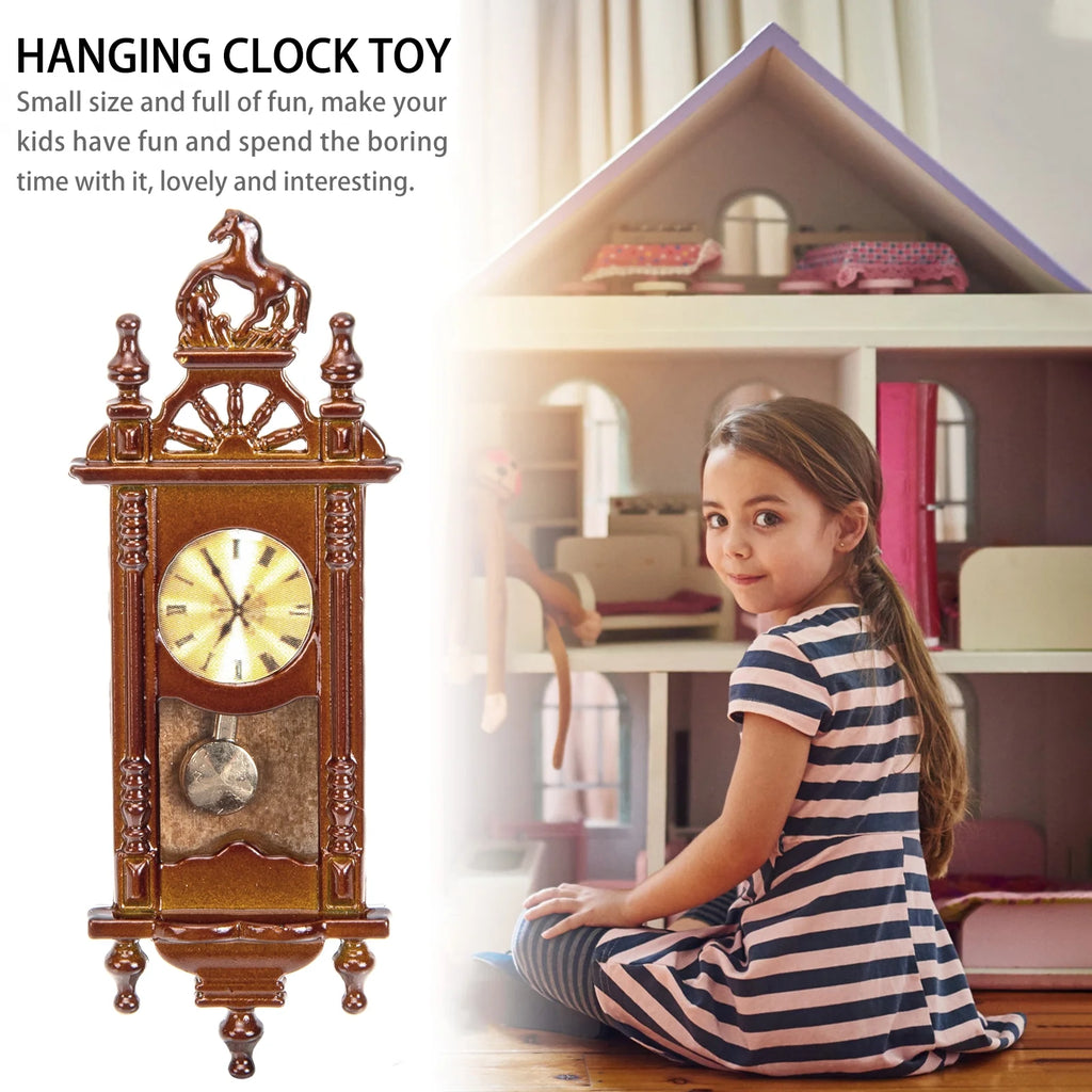 Metal Dollhouse Hanging Clock Toy Doll Furniture X13831