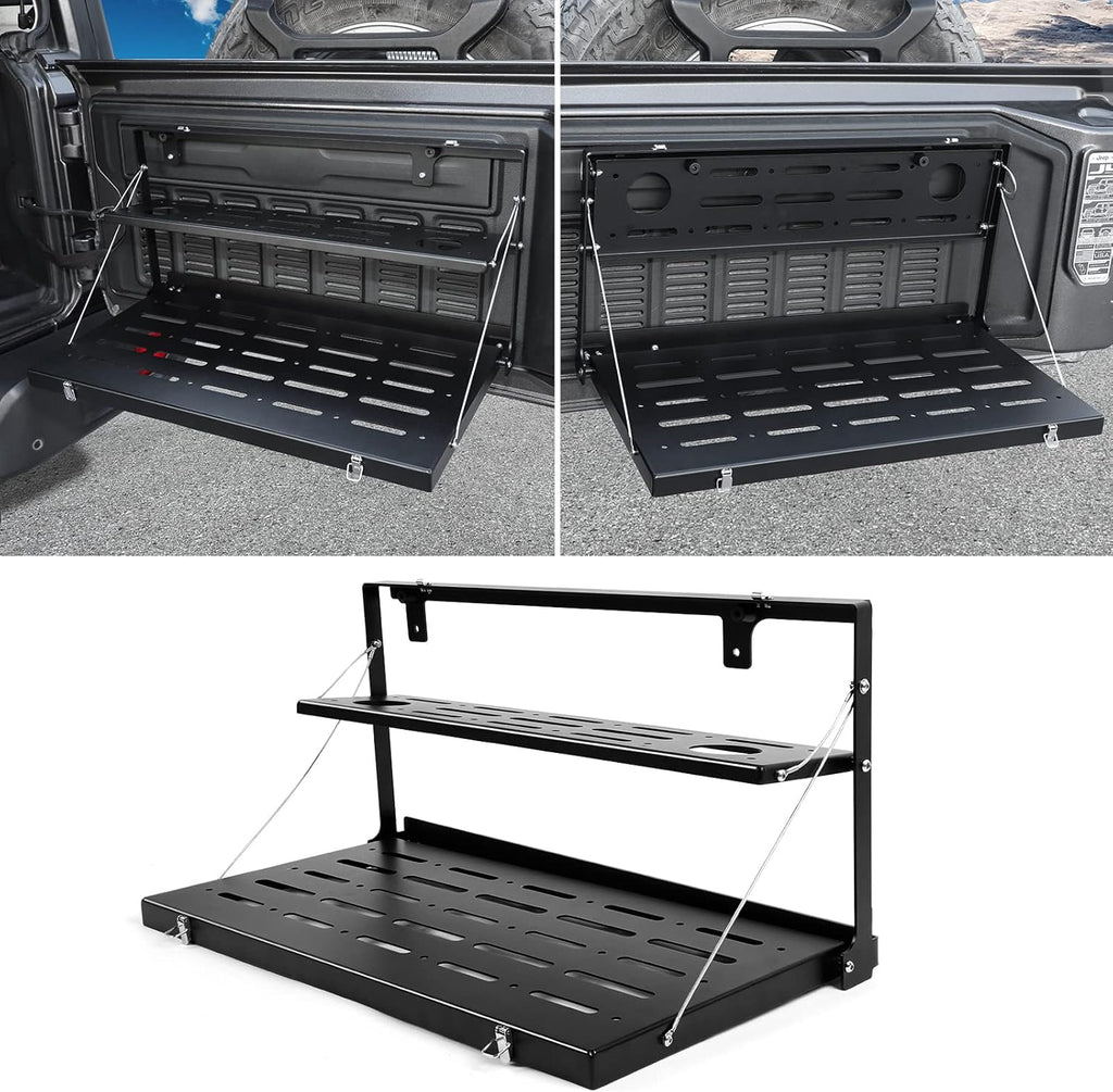 Tailgate Table Rear Foldable Cargo Shelf Aluminum Alloy Storage Rack W5597