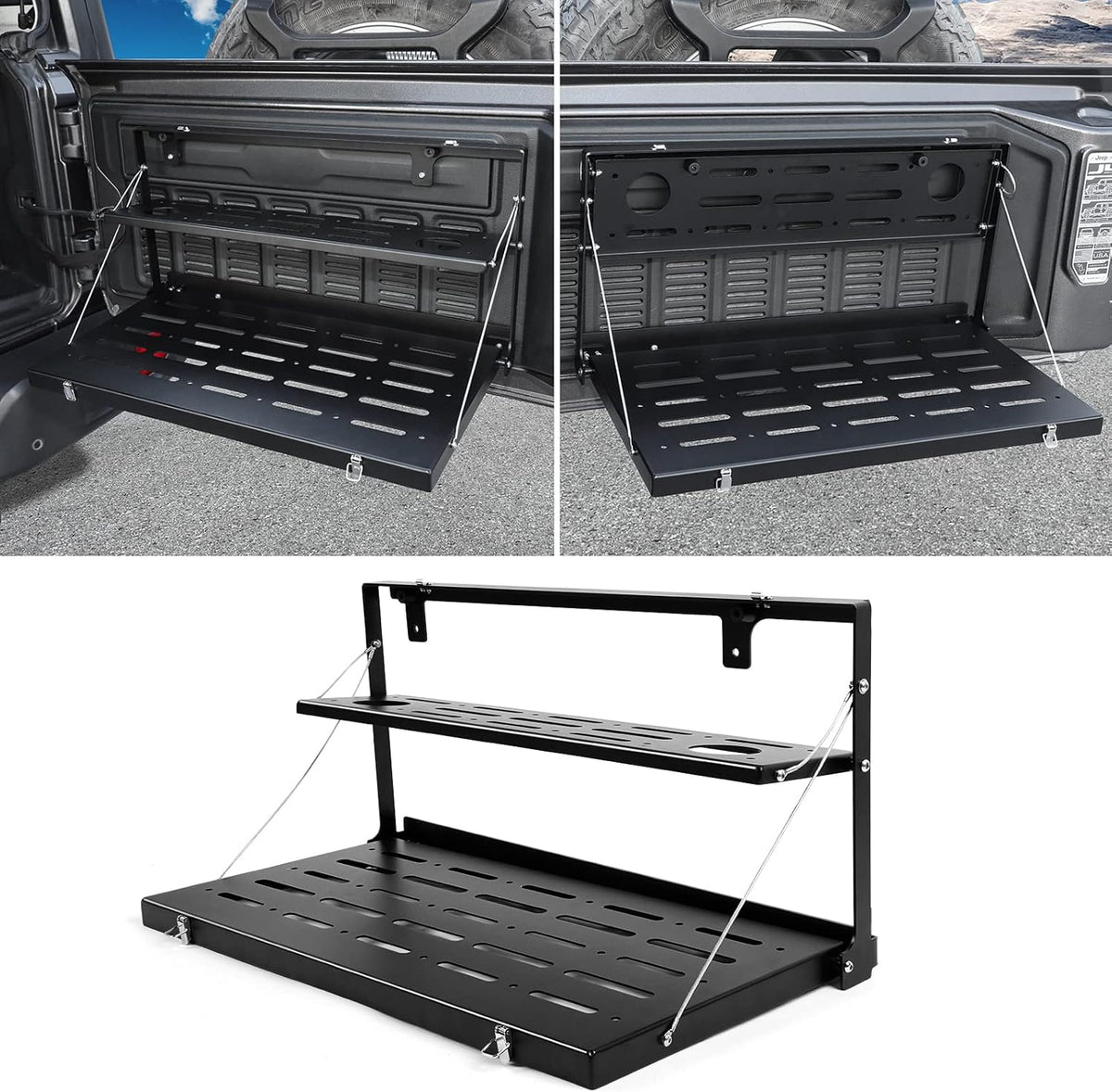 Tailgate Table Rear Foldable Cargo Shelf Aluminum Alloy Storage Rack W5597