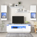 White High Gloss Wall Mounted TV Stand Set L496707