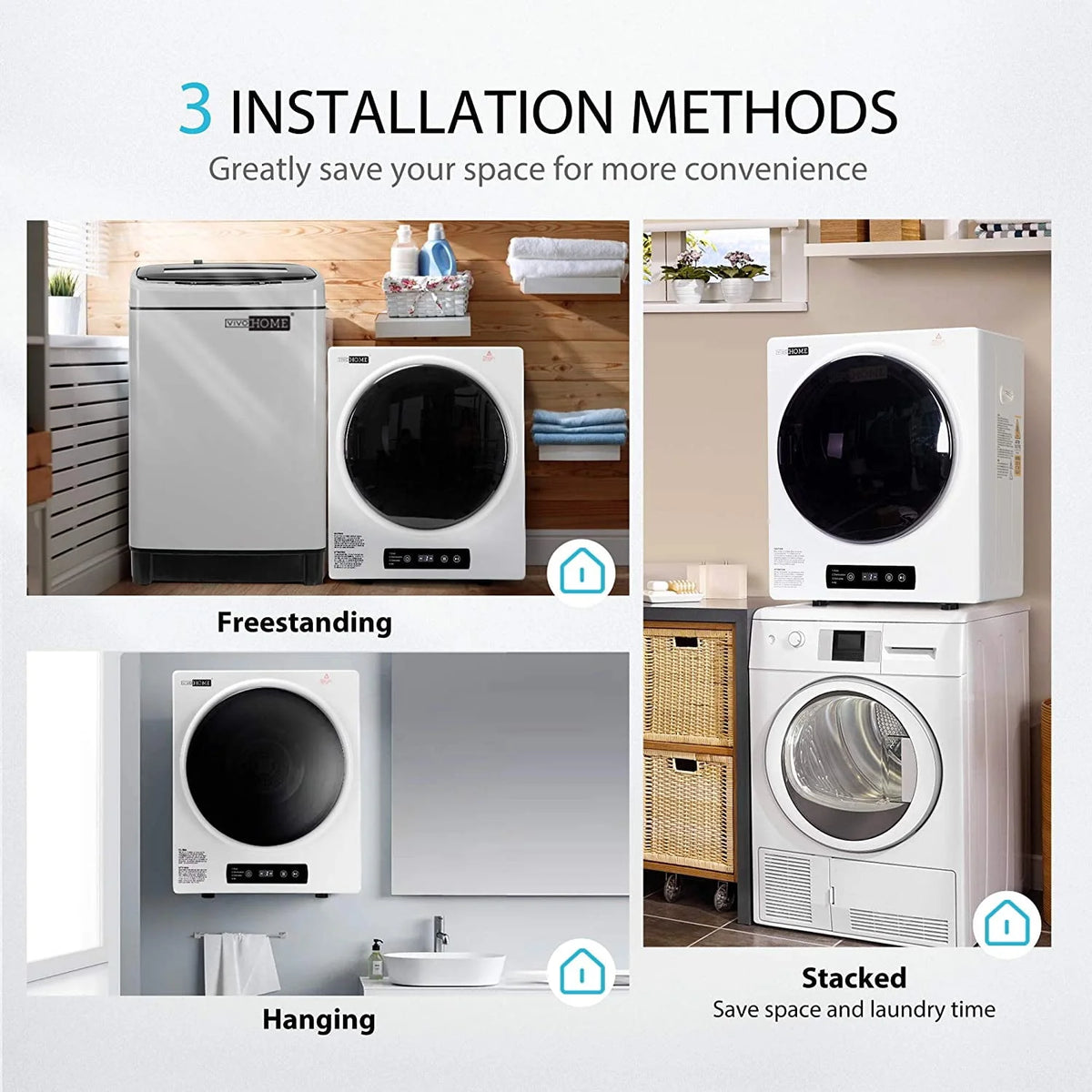9lbs Portable Front Load Laundry Dryer Machine W5151
